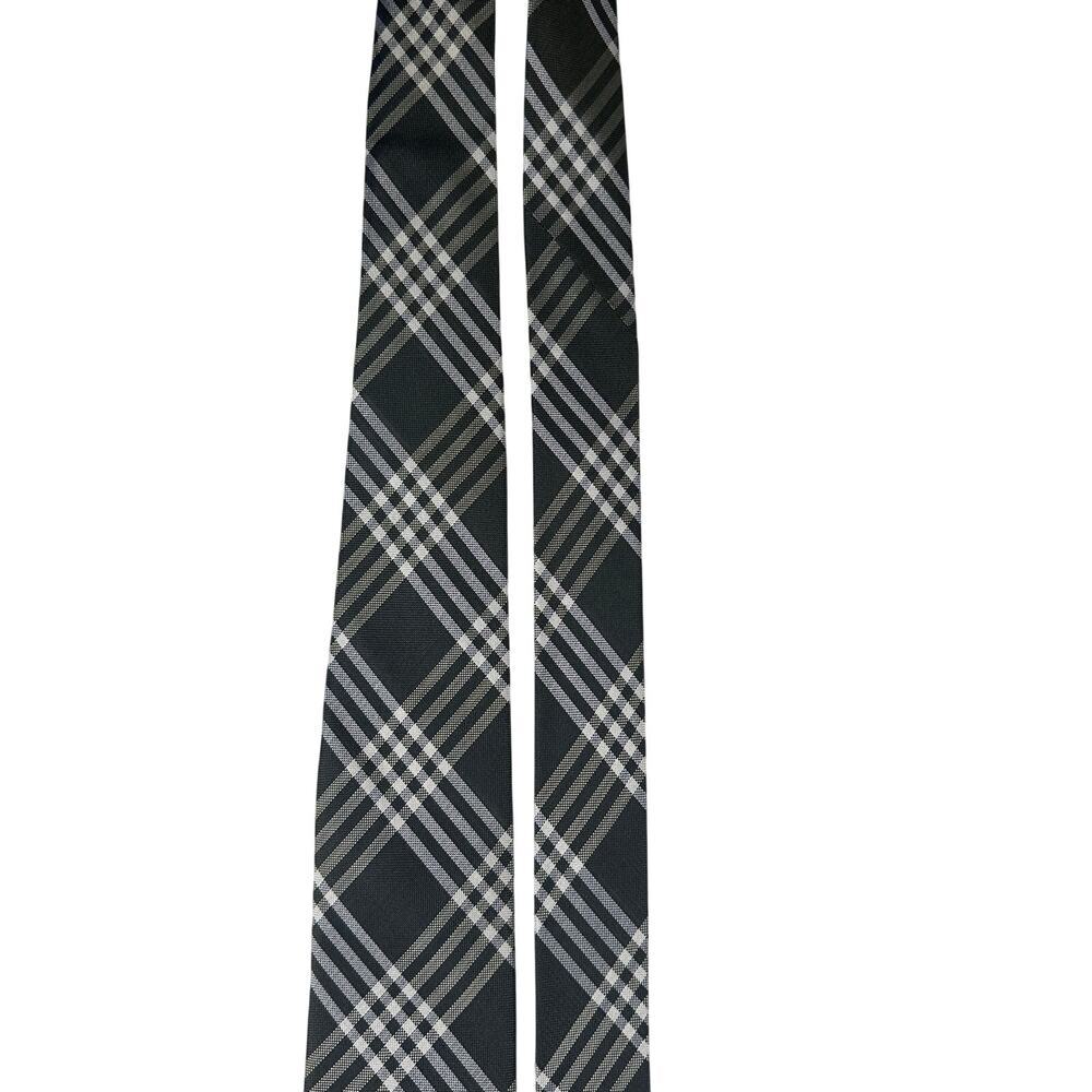 Black Brown 1826 100% Silk Neck Tie Navy Blue Green White Reflective‎ Plaid - Picture 6 of 12